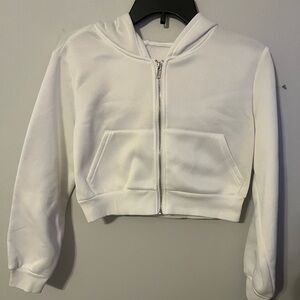 Amazon Essentials Women's White Zip-Up Hoodie